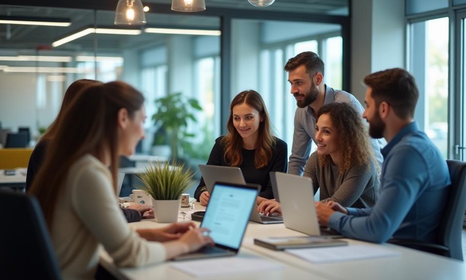 Inzicht Online team werkt samen in een moderne kantooromgeving